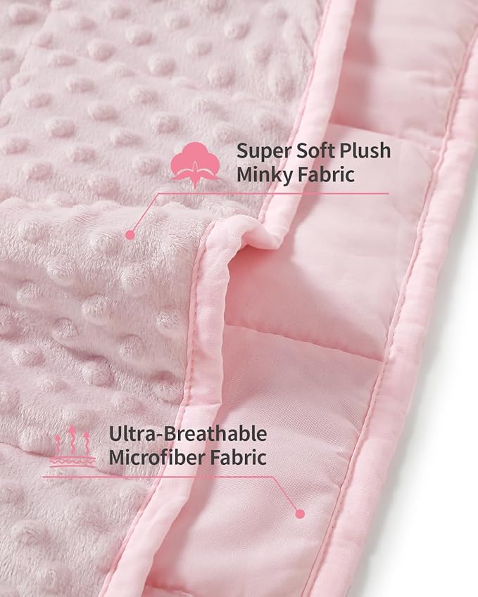 Mr. Sandman Weighted Blanket for Adults Queen, Minky Dots Heavy Blanket for Woman,Man Sleeping/Calm, Soft, Cozy and Cooling Weighted Throw Blankets, Machine Washable, 60 x 80in, 15 Pounds, Pink