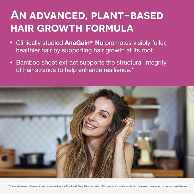 EZ Melts Dissolvable Multivitamin for Women + Hair Growth with Biotin, Bamboo Extract & Clinically Studied AnaGain Nu, Supports Visibly Healthier, Stronger Hair, Sugar- Peach Flavor - 2 Pack