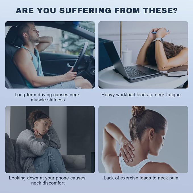 Red Light Therapy for Neck Pain Relief, Cold Laser Therapy Device, 650nm and 808nm Infrared Light Therapy Device, Cordless Neck Cervical Spine Alignment Spondylosis Heated Device
