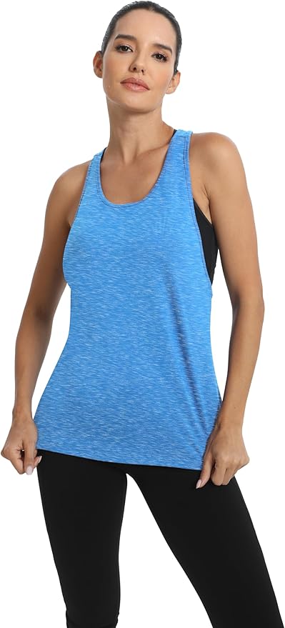 ICTIVE Workout Tops for Women Sleeveless Open Back Muscle Racerback Exercise Tank Shirts