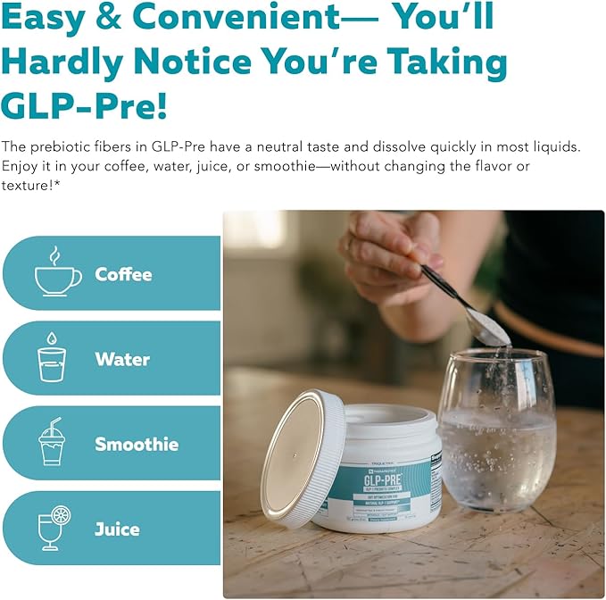 GLP-Pre™ – Optimized Prebiotic Fiber Complex - Gut-Microbiome Optimization for Natural GLP-1 Pathway Support & Metabolic Wellness - Includes Clinically Studied Non-Digestible Fibers - 30 Servings