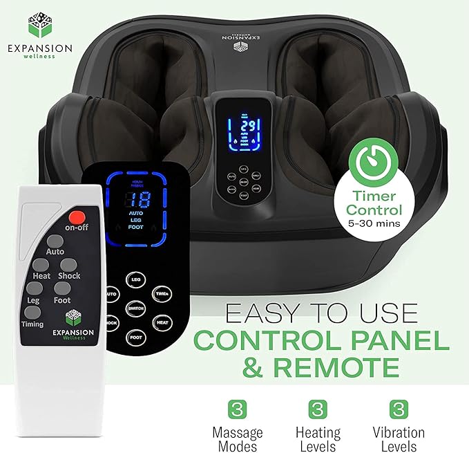 KoolerThings Shiatsu Heated Foot and Calf Massager Machine to Relieve Sore Feet, Ankles, Calfs and Legs, Deep Kneading Therapy, Relaxation Vibration and Rolling & Stimulates Blood Circulation