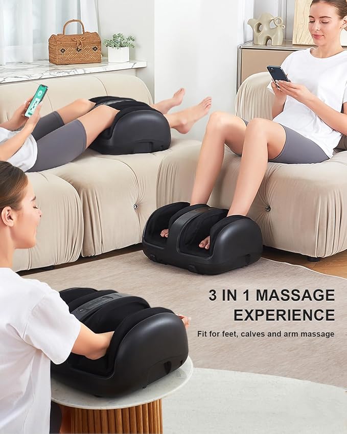Nekteck Foot Massager with Heat, FSA Eligible Shiatsu Leg Massager for Circulation and Pain Relief, HAS Air Compression Foot Massage Machine for Plantar Fasciitis Neuropathy Calf Arm Muscle Relax
