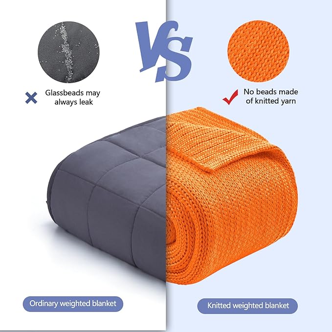 L'AGRATY Knitted Weighted Blanket - 48"x72" 20lbs Cooling Chunky Knit Heavy Blanket for Adults Braided Crochet Throw Thick Cable Yarn Knit Decorative No Beads Evenly Weighted Machine Washable