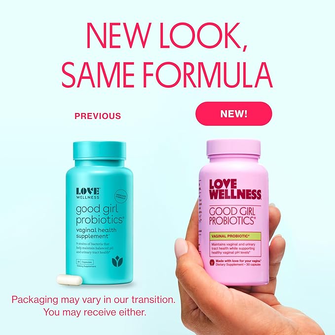 Love Wellness Good Girl Probiotics | Women’s Vaginal Health & pH Balance Supplement | Probiotic for Urinary Tract, Yeast, Odor & Immune Support | Gluten-Free | 30-Day Supply