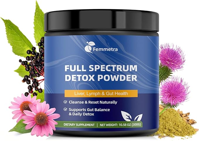 29-in-1 Full Spectrum Detox Powder | 5-Step Total-Body Reset for Liver, Lymphatic, Colon & Gut Support | Potent Earthy Taste from Natural Ingredients for Weight Management | 30 Servings