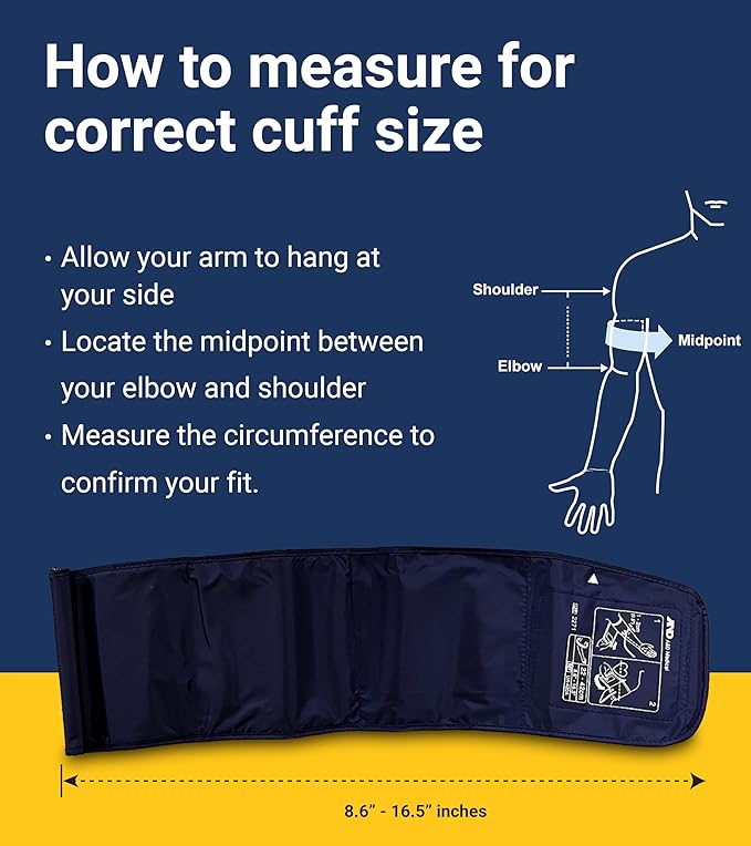 A&D Medical Voice-Guided Blood Pressure Monitor for Home Use with Bluetooth, UA-1040TBLE - Wide Range Cuff (8.6-16.5" / 22-42cm) Ideal for Visually Impaired - 3 Language Selections, Accessible