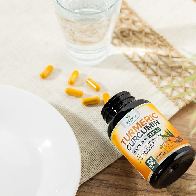 Turmeric Curcumin Supplement 2600mg - 95% Curcuminoids with Organic Turmeric & BioPerine Black Pepper Extract for Best Absorption, Natural Vegan Joint Support, Non-GMO, Bottled in USA - 120 Capsules