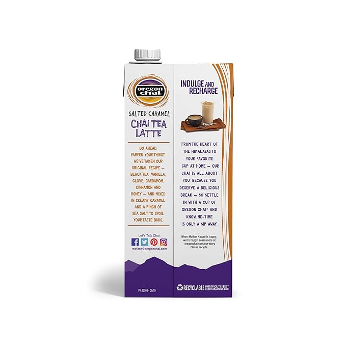 Oregon Chai Salted Caramel Concentrate, 32 Fluid Ounce (Pack of 6)