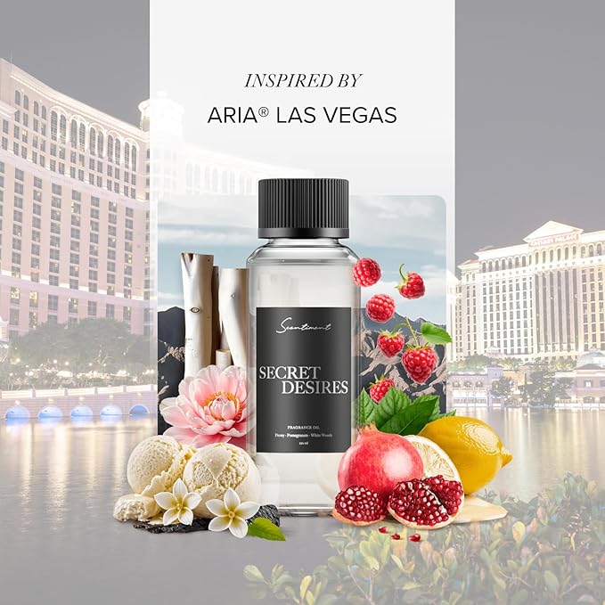 Scentiment Diffuser Oil - Secret Desires | Aromatherapy Fragrance | Inspired by ARIA® Las Vegas | Notes of Lemon Crème, Vanilla, Raspberry, Pomegranate & Peony (20 mL)