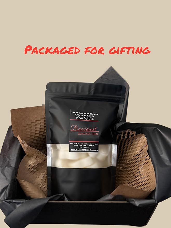 Moosehead Baccarat Rouge scented XL Wax Melts – 10oz Resealable Bag of Puppy Paw Melts – Strong Scented Soy Wax – Oversized Long-Lasting