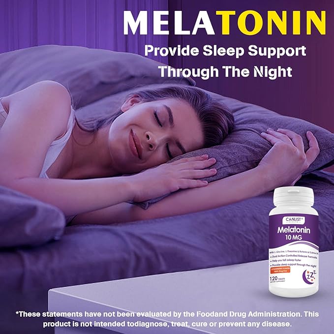 Extra Strength Melatonin 10mg Tablets, Sleep Support, Fall Asleep Faster, Non-Habit Forming Sleep Aids for Adults, Sleep Cycle Regulation, Vegan, Non-GMO & Gluten-Free, 120 Tablets