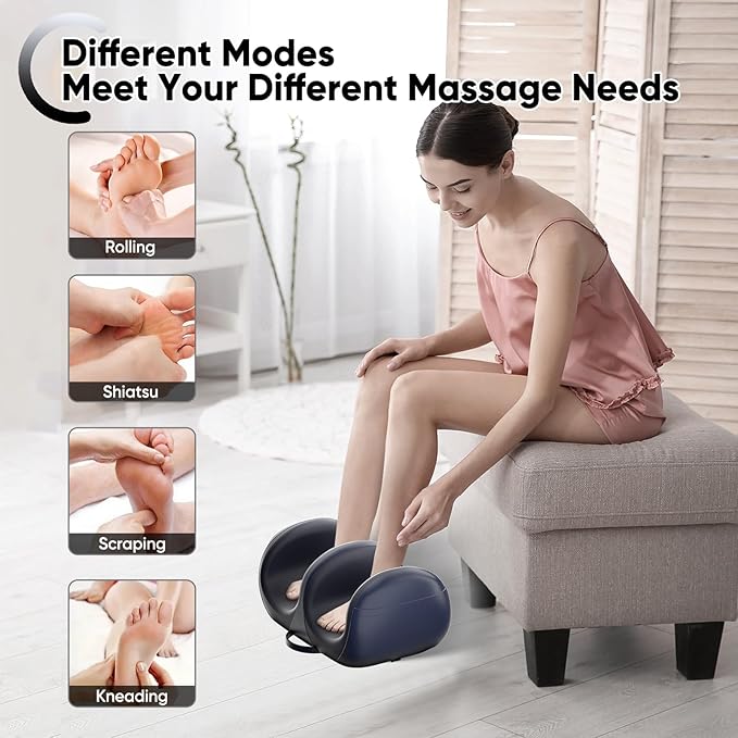 Cordless Rechargeable Foot Massager, 2025 Upgraded Foot Massager with Heat for Cord Remote Control, Portable for Home/Office Use, Gifts for Dad, Mom