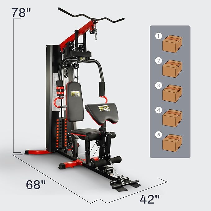 Home Gym, Workout Equipment with Leg Press, Exercise Equipment for Home with Pulley System, Home Gym Equipment for Full Body Strength Training, Preacher Curl and Leg | Multiple Styles