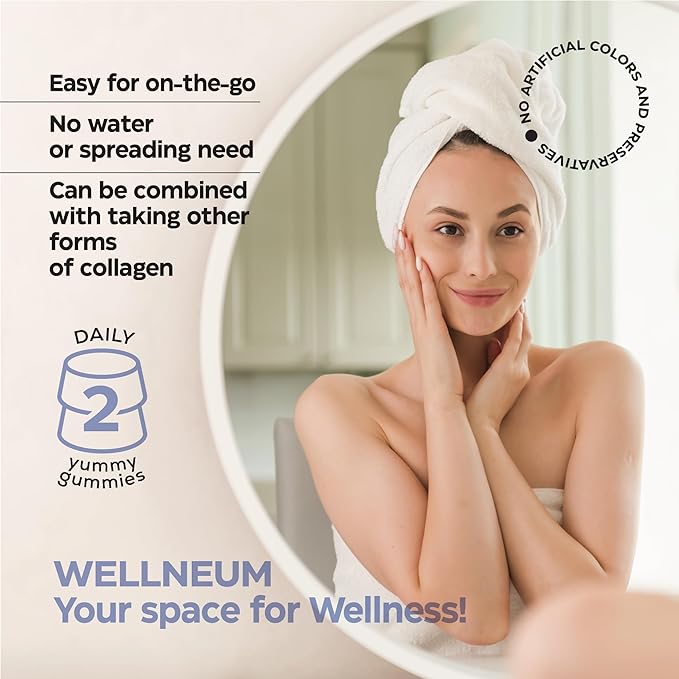 Collagen Peptide Gummies for Women and Men - Collagen Gummy Supplement for Healthy Hair, Skin, Nails and Bones - Hyaluronic Acid, Biotin, Keratin, Saw Palmetto - Sugar Free, No GMO and Gluten, 60 Pcs