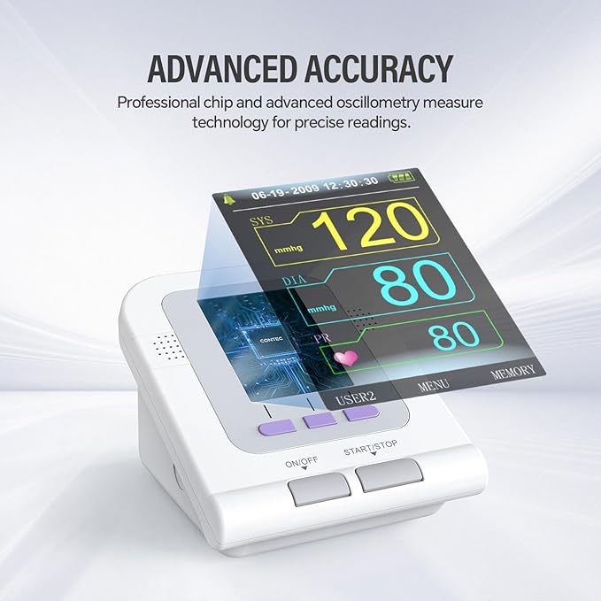 CONTEC Fully Automatic Upper Arm Blood Pressure Monitor 3 Mode 4 Cuffs Without Adapter Electronic Sphygmomanometer