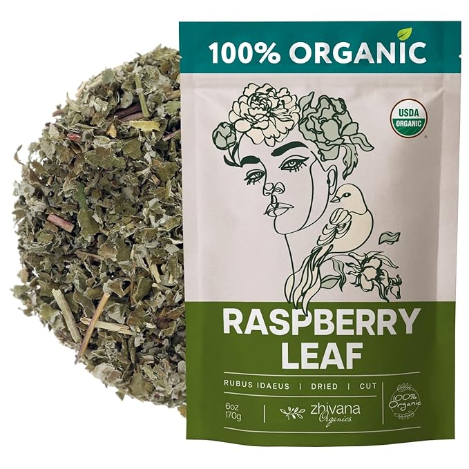 Organic Red Raspberry Leaf Tea โ Wild Raspberry Tea for for Pregnancy, Healthy Cycle, Menstrual Cramps โ 6oz