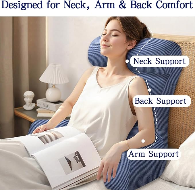 Back Pillow for Bed Sitting Up, Reading Pillow, Extra Large Arm Pillows for Adults for Back Support,Bed Pillow for Sitting up for Watching TV/Gaming/Relaxing