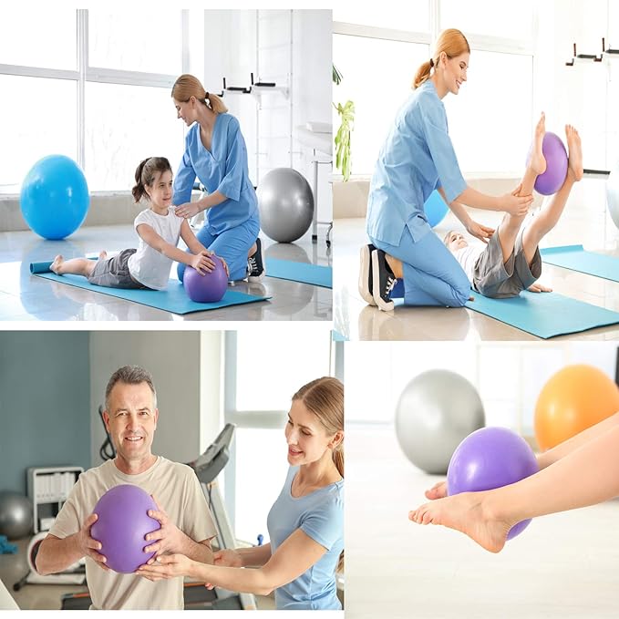 Small Exercise Ball for Between Knees, 6 inch Pilates Ball with Pump, Mini Yoga Core Ball Physical Therapy