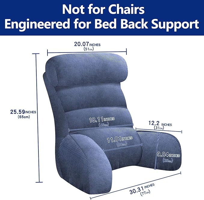 Back Pillow for Bed Sitting Up, Reading Pillow, Extra Large Arm Pillows for Adults for Back Support,Bed Pillow for Sitting up for Watching TV/Gaming/Relaxing