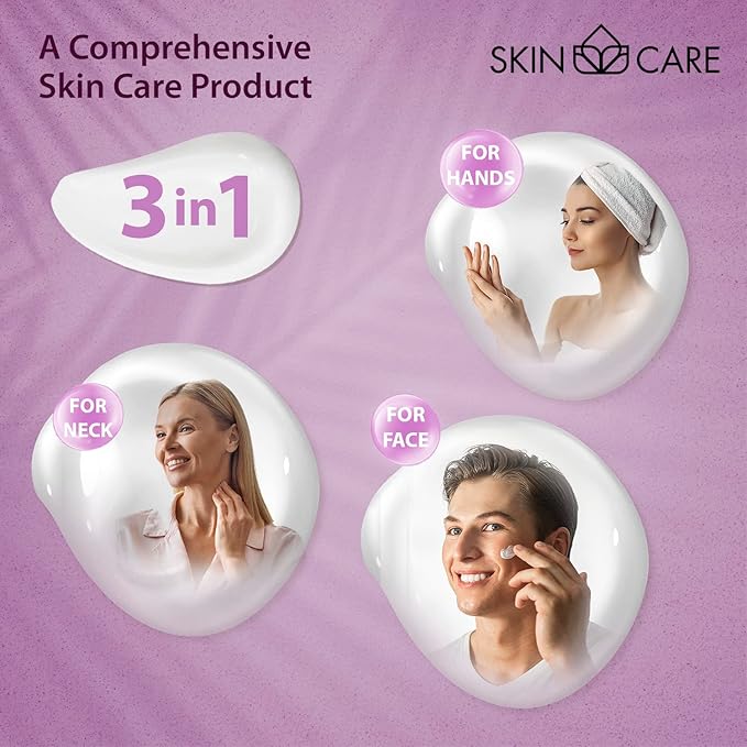 Skin Care Collagen 3-in-1 Moisturizer Face Cream, Neck and Hands - Treatment for Crepey Texture, Wrinkles and Sagging - Daily Lotion for All Skin Types - 16.9 fl. oz.