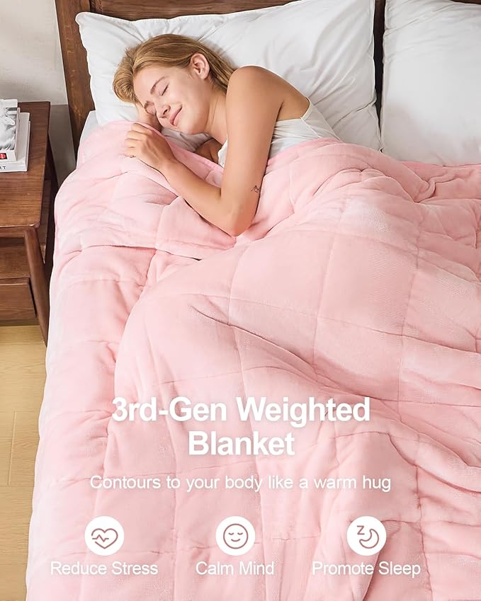 Super Fuzzy Soft Sherpa Fleece Weighted Blanket, 12 lbs Dual Sided Fluffy Heavy Weighted Blankets for Adults - No Bunching with Double Layers of Soft Inner Lining (48"x 72", 12 Pounds)