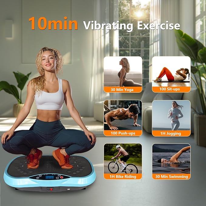 Vibration Plate Exercise Machine – Full Body Workout & Shake Plate Weight Loss Exercise Machine, Lymphatic Vibration Plate for Home Gym Fitness Training