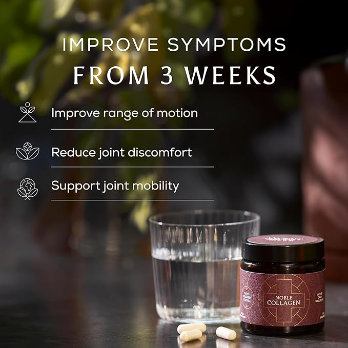 Ancient + Brave Noble Collagen Capsules Type II Collagen with Boswellia Serrata, Vitamin C & Manganese - Gluten-Free, Soy-Free - Joint, Bone & Ligament Support - 30 Capsules/Servings