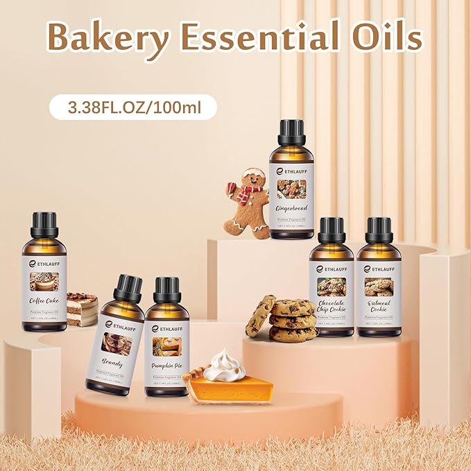 Oatmeal Cookie Fragrance Oil, 100ml Cookie Essential Oil for Halloween,Essential Oil Diffusers for Home, Scented Oils for Candle,Soap Making, Bath Bombs -3.38FL.OZ