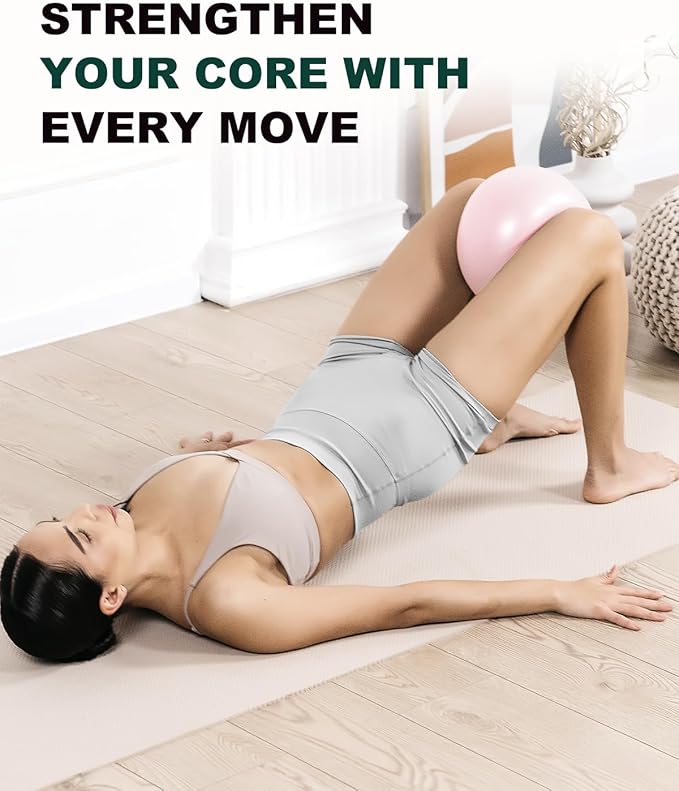 Trideer Pilates Ball 9 Inch, Small Exercise Ball with Exercise Guide for Yoga, Core Training, Physical Therapy, Balance, Stability, Stretching