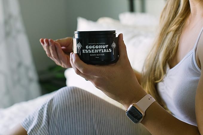 Coconut Essentials - Moisturizing Body Butter, Gluten and Paraben Free, with Coconut Oil, Peppermint, Vitamin E, Shea Butter, Almond, and Sunflower Oil, Body Lotion for Beautiful & Glowing Skin, 8 oz