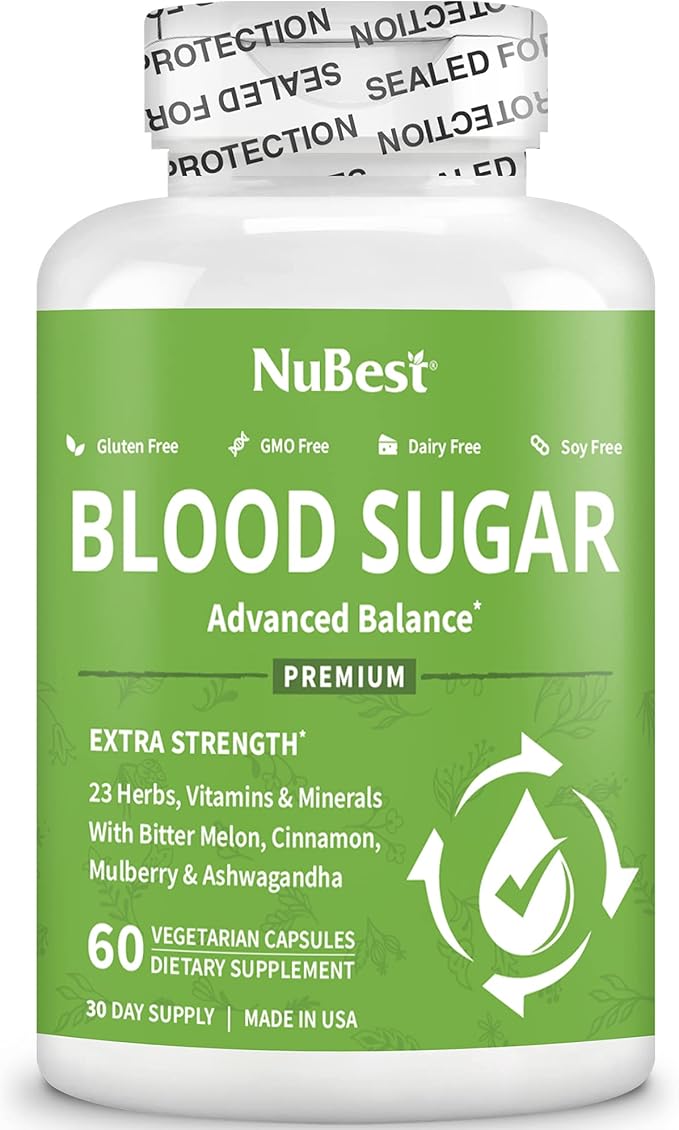 Blood Sugar - Advanced Formula with Bitter Melon, Ashwagandha, Cinnamon, Chromium, Magnesium, Vitamins, Alpha Lipoic Acid, Cayenne Pepper & More | Pack 2