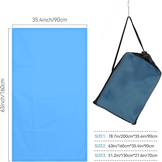 Microfiber Beach Towel Perfect for Travel, Sports, Camping, Swimming, Yoga, Gym-Quick Dry, Sand Free, Compact, Lightweight, Absorbent(Blue,X-Large(200x90cm, 78x35”))