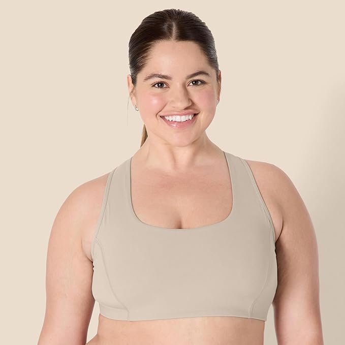Amazon Essentials Women's Active FormFlex Buttery Soft Light Support Square Neck Racerback Sports Bra