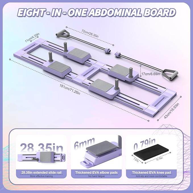 Pilates Equipment,Pilates Board,Multifunctional Abdominal Plate, Detachable Ab Trainer Machine with Anti-Slip and Quiet Design, Portable for Core Workouts, Home Fitness Equipment