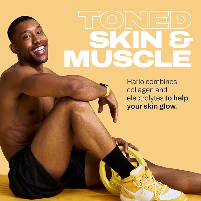 Harlo - Watermelon Salt Electrolyte Drink Mix w/Bovine Collagen & Creatine - Creatine Monohydrate Powder - Energy Drink Powder - Pre Workout Powder - Sugar Free Energy Drinks - Post Workout Recovery