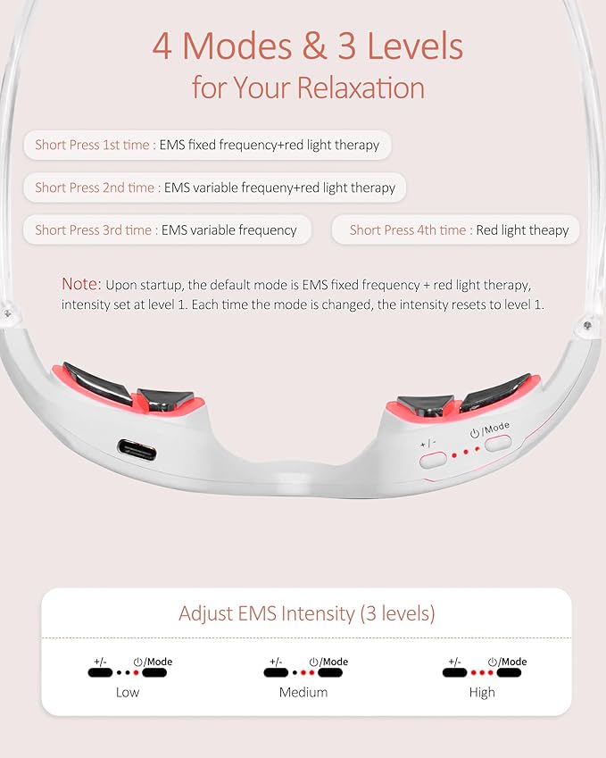 Under-Eye Red Light Therapy Device,Eye Therapy Glasses-Microcurrent Eye Massager Red Light Eye Mask for Eye Bags Dark Circles Puffiness Wrinkles Fine Lines,Relieving Eye Fatigue