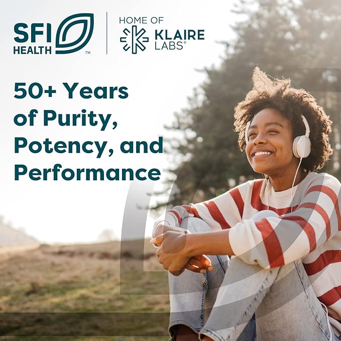 SFI Health Klaire Labs Multi-Vitamin Complex - Hypoallergenic Once-Daily Mineral-Free Multivitamin with Metafolin Folate, Vitamin B6 & B12 (60 Capsules)