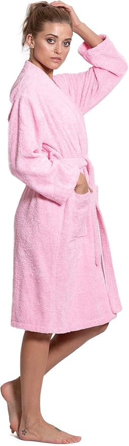 Turkuoise Soft & Absorbent Towel Robe, 100% Cotton Turkish Terry Cloth Kimono Bathrobes for Women
