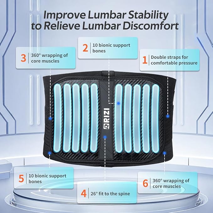 Waist Trimmer for Women Upgraded Men Waist Trainer Lower Belly Fat Sweat Belt Stomach Wrap with 10PCS Support Frame System for Workout Fitness Back Support, Black