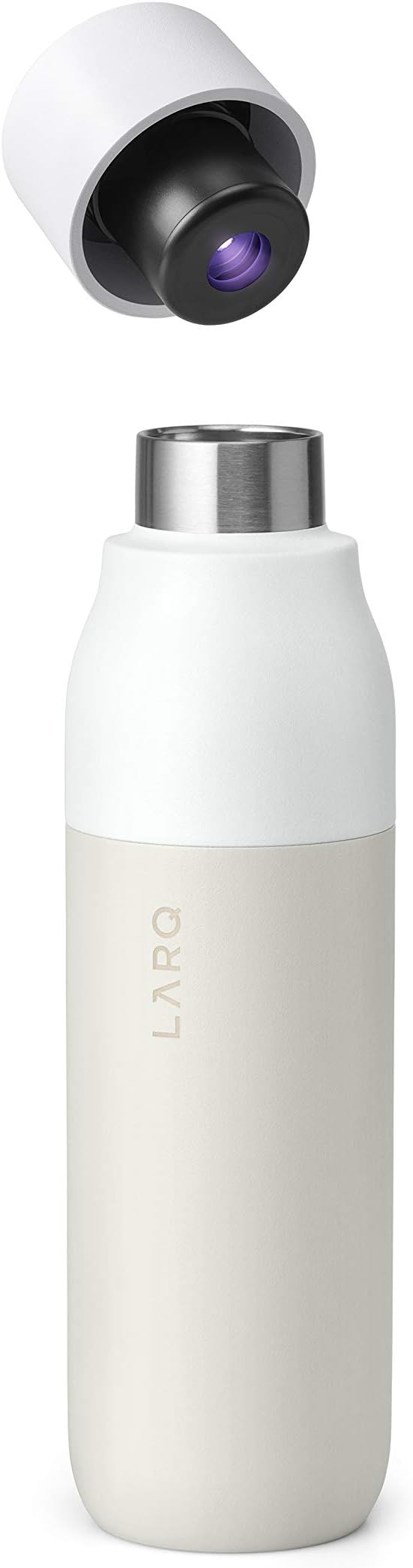 LARQ Bottle PureVis 17 oz - Self-Cleaning and Insulated Stainless Steel Water Bottle with UV Water Purifier and Award-winning Design | Reusable & Travel Friendly, 1-Year Warranty, Granite White