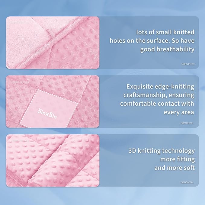 Topcee Weighted Blanket King Size (20lbs 80"x87"), Minky Dots Heavy Blanket for Woman, Man Sleeping, Soft, Cozy and Cooling Weighted Throw Blankets, Machine Washable, Pink