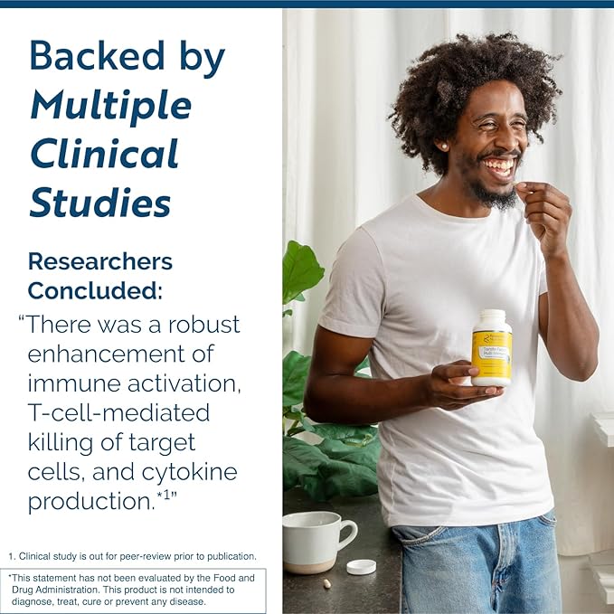 Transfer Factor Multi-Immune Support Supplement - Clinically Researched Immune Support Formula with Colostrum, Mushrooms, Green Tea, and IP-6 - Promotes Healthy NK Cell & T-Cell Function, 90 Capsules