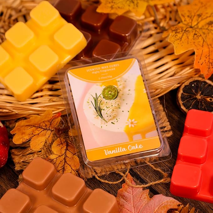 SCENTORINI Wax Melts, Vanilla Cake Fragrance Wax Cubes, 4-Pack, Long-Lasting Scented Wax Melts for Wax Warmer