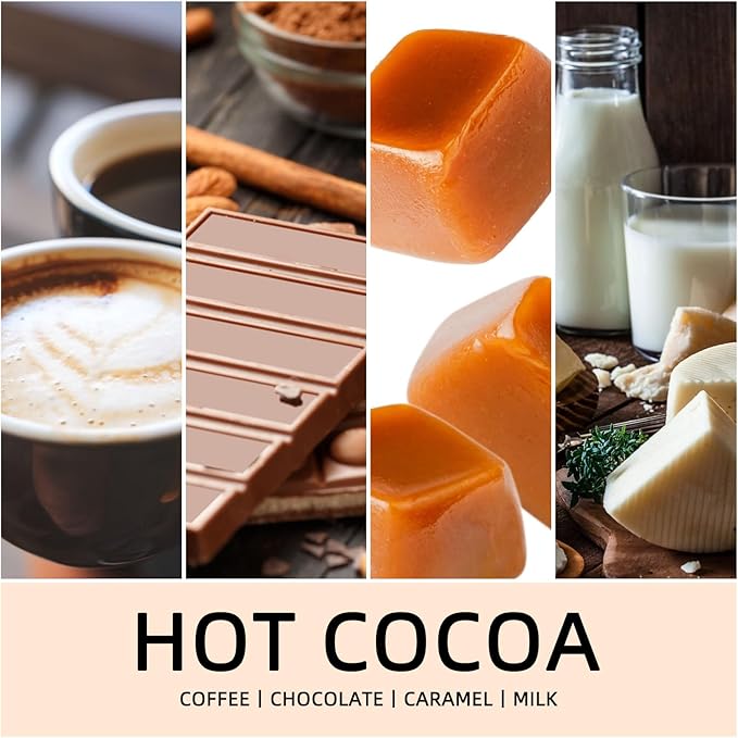 Fall Scented Candles Hot Cocoa 7oz – Rich Chocolate & Creamy Marshmallow Soy Wax Candle for Cozy Autumn Home Décor, Perfect Fall Gift for Chocolate Lovers, 50 Hour Long Burn