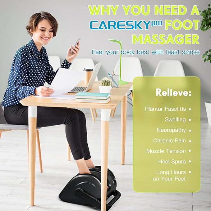 Foot Massager for Neuropathy, FSA Eligible HSA Feet Massager with Heat, 3-Heating for Circulation and Pain Relief, Deep Kneading Rolling for Calf-Feet-Arm Relaxation, Plantar Fasciitis