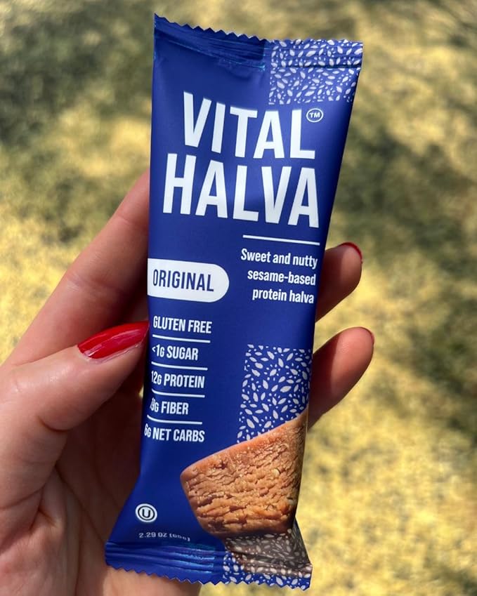 High Fiber Sesame Protein Bar - Gluten Free, 19g Fiber, 12g Protein, <1g Sugar, 6 Net Carbs (10 Bars, 65g each) Zero Added Sugar - Flavor Original