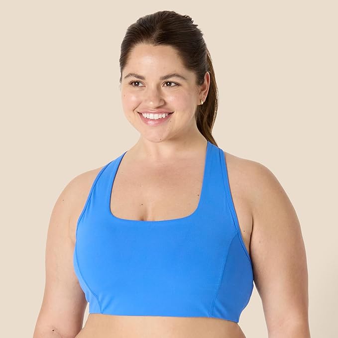 Amazon Essentials Women's Active FormFlex Buttery Soft Light Support Square Neck Racerback Sports Bra