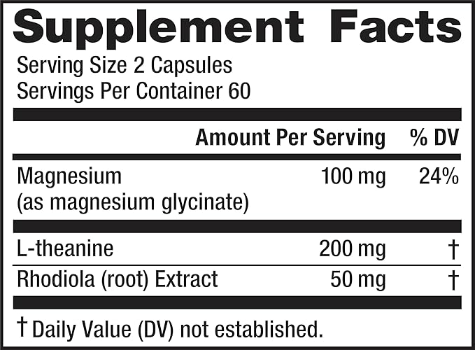 Natural Vitality Calm® Mood & Stress Relief Capsules, Magnesium Glycinate Supplement, 120 Caps