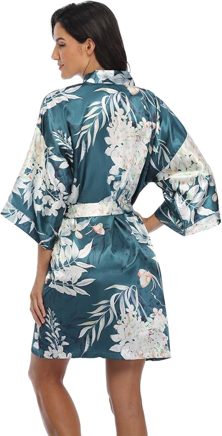 Women's Pure Short Silky Robes Bridesmaid Bride Party Satin Robes Sleepwear